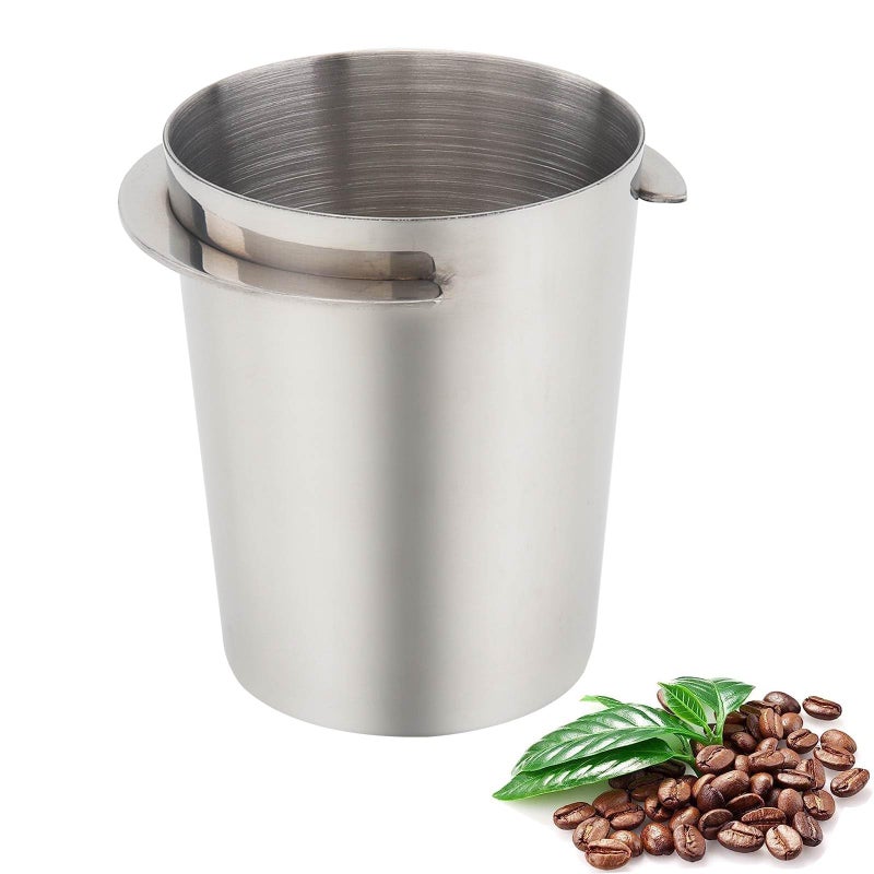 TQEONKL Coffee Dosing Cup 54mm  Stainless Steel Espresso Coffee Dosing Cup Espresso Coffee Machine Accessories  Coffee Powder Feeder Part Coffee Grinder Powder Cup Compatible with 54mm Portafilter - Image 1